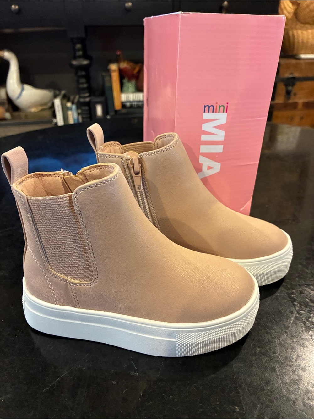 MIA Girls Pink-Tan Chelsea Platform Boots *NEW* Sz 7